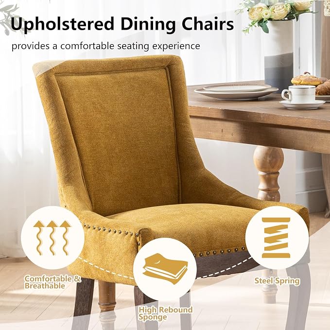 Modern Dining Chairs Set of 2, High Back Dining Chairs Side Chairs - Image 4