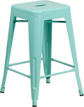 Flash Furniture Kai Commercial Grade 24" High Backless Mint Green by FlashFurniture