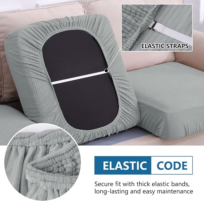 Waterproof Couch Cushion Covers, Sectional Sofa Cushion Slipcovers L Shape - Image 4