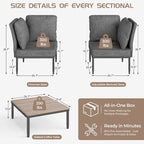 5 in 1 Modular Patio Furniture Set, 3 Piece Aluminum Convertible Outdoor - Image 2