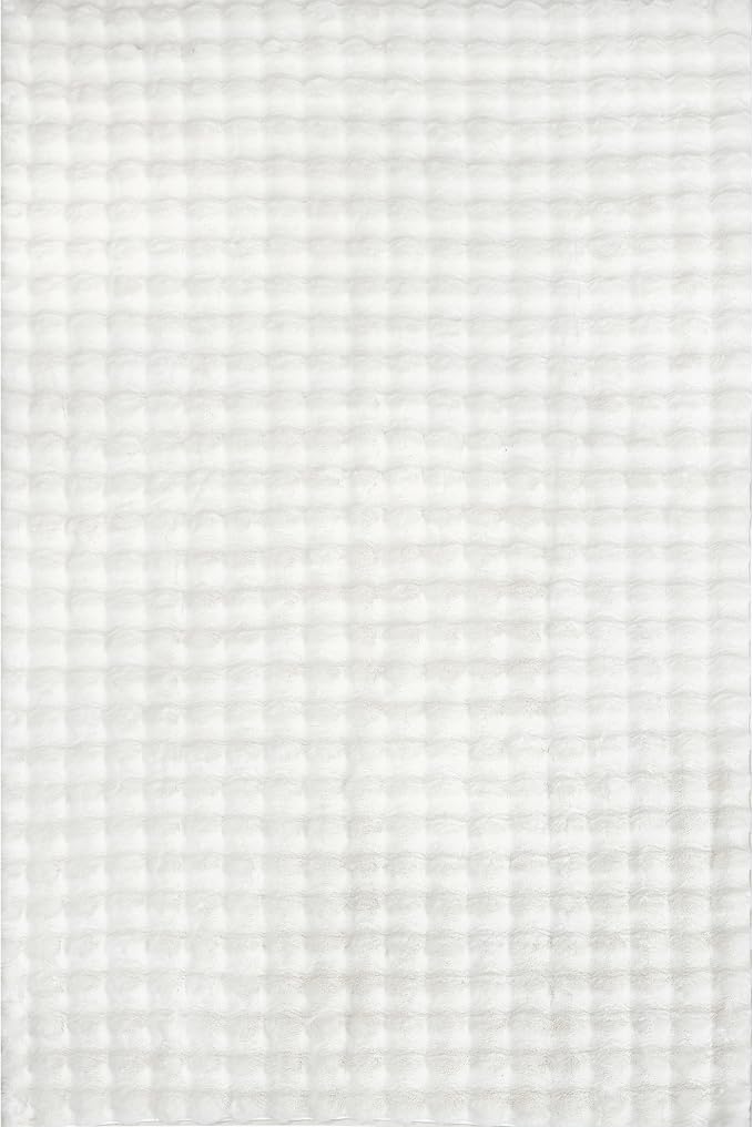 nuLOOM Jeni Off White Checkered Washable Area Rug, Oval 5' x 8' | Nuloom Jeni - Image 5