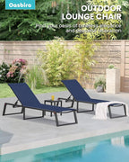 Aluminum Chaise Lounge Chair Outdoor, Foldable& No Assembly Patio Pool Lounge - Image 6