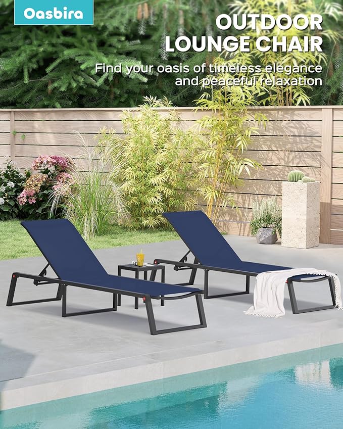 Aluminum Chaise Lounge Chair Outdoor, Foldable& No Assembly Patio Pool Lounge - Image 6