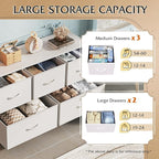 WLIVE Dresser for Bedroom with 5 Drawers, Wide Chest of Drawers, Fabric Dresser - Image 4