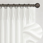 PleatedDrapes White Linen 102 Inch Long Curtains by PleatedDrapes