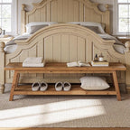 63” Wood Dining Room Bench, Farmhouse Kitchen Bench - Image 9