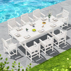 SERWALL Outdoor Large HDPE Dining Table, All Weather HDPE Outdoor Furniture - Image 5