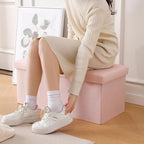 Storage Ottoman Bench Foldable Seat Footrest Shoe Bench End of Bed Storage - Image 5