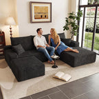 95" Cloud Sectional Couch U-Shaped Chaise by ODUWA