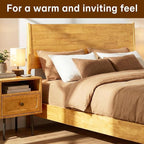 Acacia Haven King Size Bed Frame and Headboard, Solid Wood Platform Bed Frame - Image 9