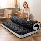MAXYOYO Black Geometric Pattern Futon Mattress, Japanese Floor Mattress Quilted - Image 8