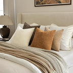 MIULEE Soft Decorative Chenille Fall Pillow Covers Brown 16x16 Pack of 4 | - Image 4