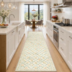 PLHXFR 3x10 Washable Runner Rug：Floral Indoor Kitchen Carpet Beige Multi | by PLHXFRSoftAreaRugs