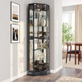 BELLEZE Lighted 3-Side Glass Display Curio Cabinet by BELLEZE