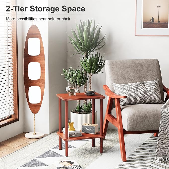 Apicizon 2 Tier End Table Set of 2, Small Side Table - Image 4