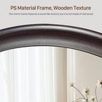 Round Wood Mirrors 30 Inch, Rustic Decorative Transitional Dark Walnut Wall - Image 5