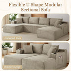 125" Modular Sectional Sleeper Sofa, Boneless Cloud Couch - Image 6