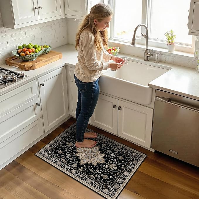 RELEANY Washable Area Rug, Small 2'x3', Water Repellent, Pet Friendly, Vintage - Image 2