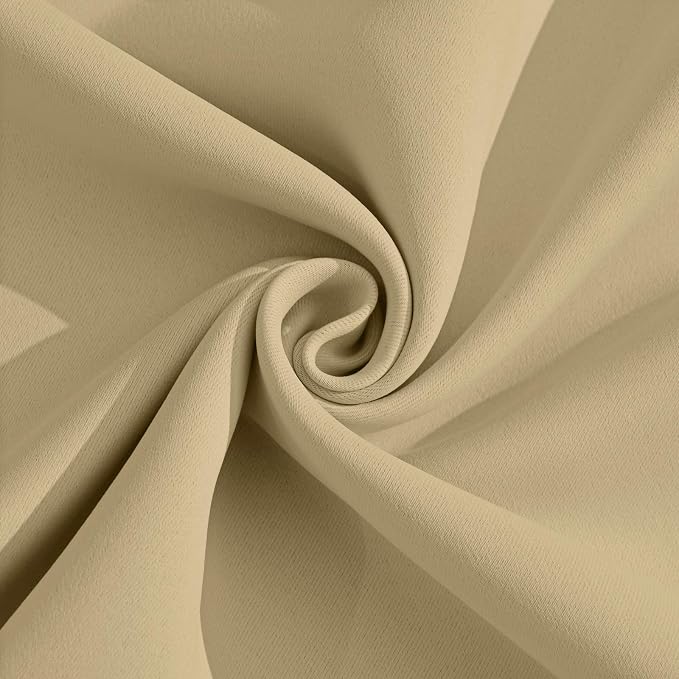 Yakamok Room Darkening Curtains 52x84 inch Length Beige-Living Room | 2 panels - Image 3
