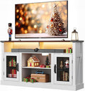 WLIVE Farmhouse TV Stand for 65 Inch TV, Tall Entertainment Center by WLIVE