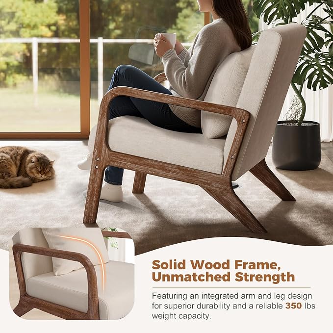 ELUCHANG Mid-Century Modern Chair, Accent Chair - Image 5