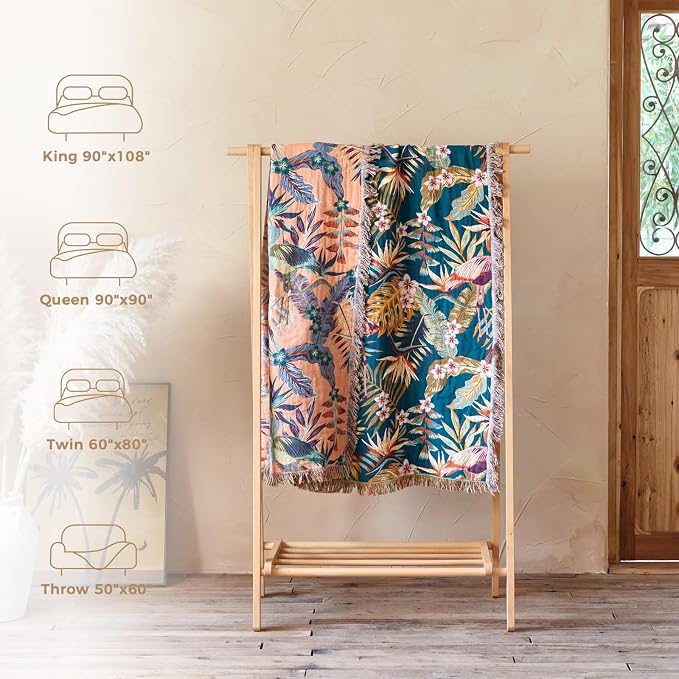 LUTBM Boho Throw Blanket for Bed Cotton Summer Blankets Bedroom Living Room - Image 6