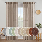 MIULEE Taupe Linen Curtains 42x84 Inch Length 2 Panels by MIULEE