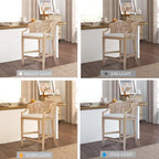 Martha Stewart Farmhouse Counter Height Bar Stools, Handcrafted Rattan Counter - Image 7