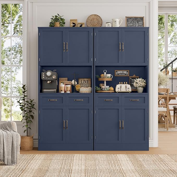 HOSTACK 71“ Tall Kitchen Pantry Storage Cabinet, Modern Kitchen Hutch Bar - Image 6