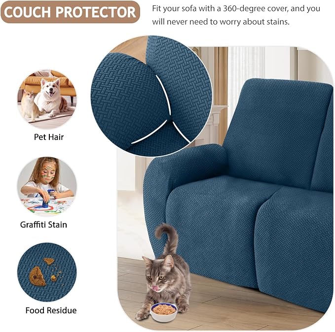ALIECOM 100% Waterproof Recliner Sectional Couch Covers L Shape Stretch Corner - Image 6
