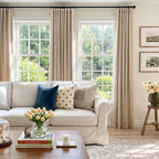 100% Blackout Curtains for Bedroom Oatmeal Linen Look Curtain 120 Inch Long | - Image 7