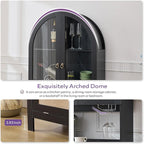 TYBOATLE 75'' Tall Arched Cabinet w/Accessible Storage Area, China Cabinet - Image 4