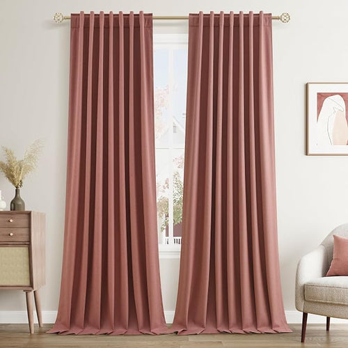 100% Blackout Curtains 96 Inch Length 2 Panels Set by Guken