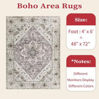 SERISSA 4x6 Washable Non Slip Boho Area Rug - Image 2