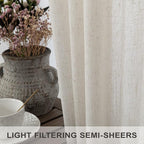 Pitalk Neutral Linen Curtains 40 Inch Length 2 Panels - Image 4