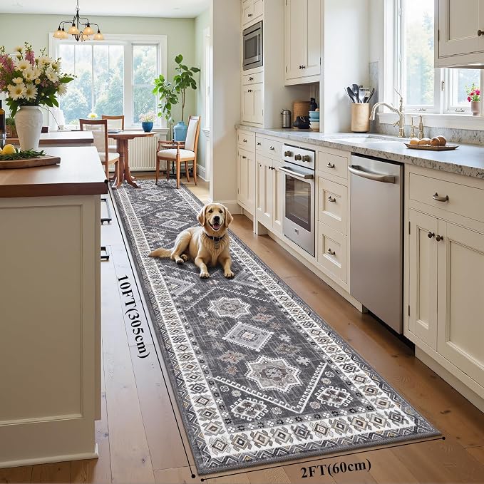 HEBE Boho Kitchen Mats for Floor 24''x120'', Non Slip Washable Runner Rug | - Image 2
