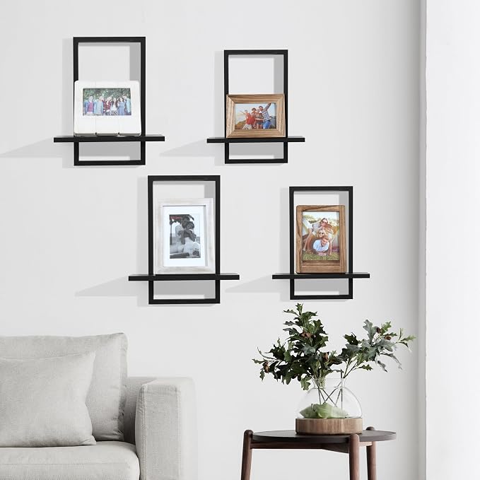 PHOENANCEE Square Floating Shelves, Wall Plants Holder, Bathroom Wall Decor - Image 4