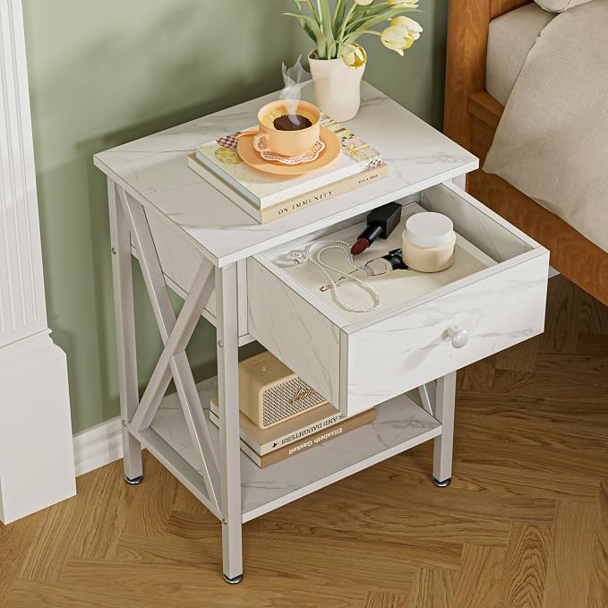 VECELO Nightstands Set of 2, Modern Bedside End Tables, Night Stands - Image 5