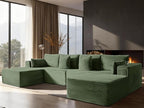 138" Cloud Sectional Couch, Comfort U Shaped Boneless Couch by VYUXWO