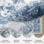 8x10 Area Rug Living Room Rug: Washable Modern Abstract Soft Thin Rug Indoor - Image 7