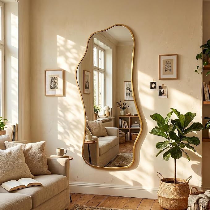 Bathroom Mirrors for Over Sink-Horizontal or Vertical Hanging 47.2"x21.6" Gold - Image 2