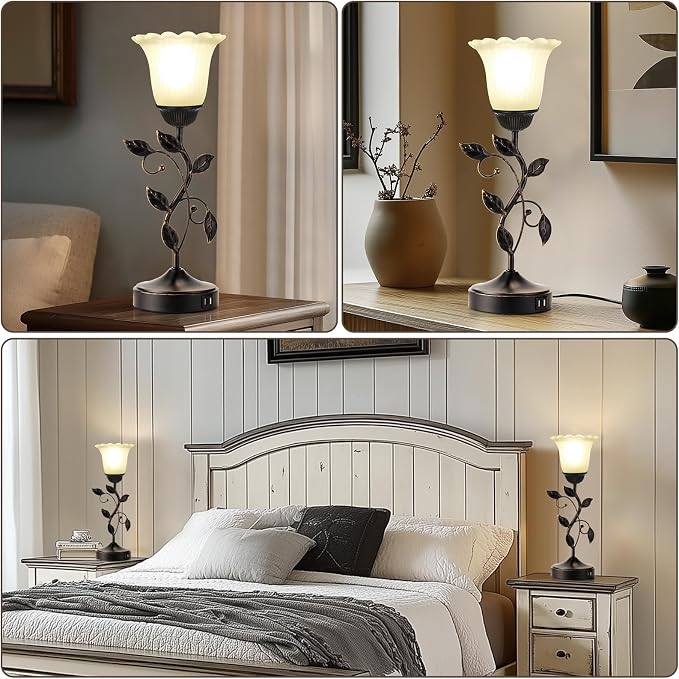 Set of 2 Touch Bedside Vintage Lamps - Image 4
