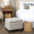 Homepop Home Decor | Upholstered Button Tufted Storage Ottoman | Hinged Lid - Image 4