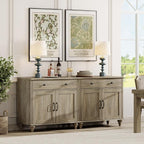 WAMAPT Buffet Cabinet with 4 Doors and 2 Drawers, Large Coffee Bar Table Wood - Image 3
