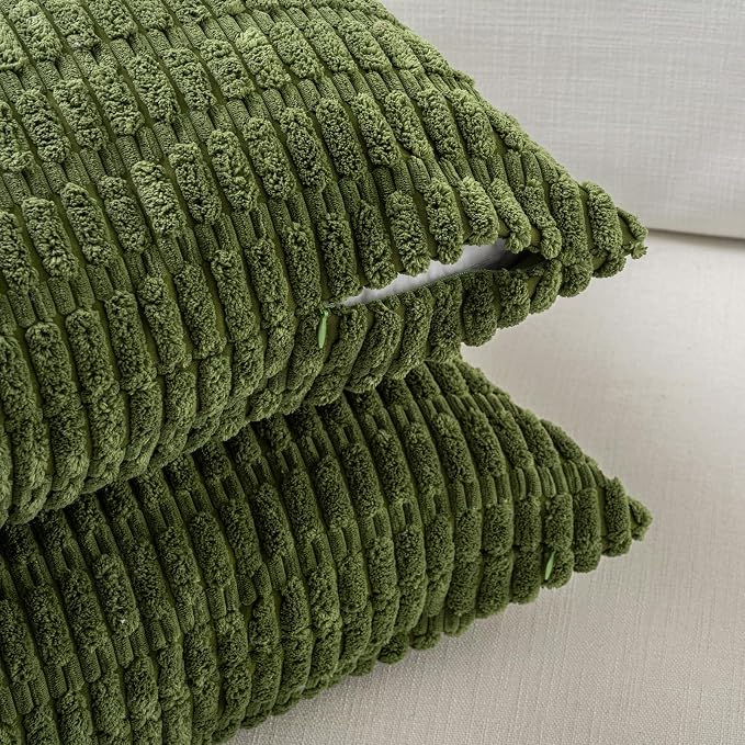 Fancy Homi Set of 4 Green Spring Decorative Throw Pillow Covers 12x12 Inch - Image 3