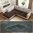 Hokway Chaise Cover and Couch Cushion Covers Set, Separate Sectional Sofa - Image 2