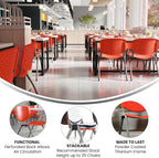 Flash Furniture HERCULES Series 880 lb. Capacity Orange Plastic Stack Chair - Image 4