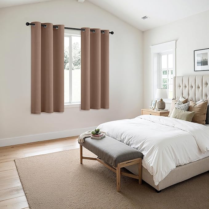MIULEE Blackout Curtains for Bedroom 2 Panels 40 x 63 Inch Long Cappuccino | - Image 6