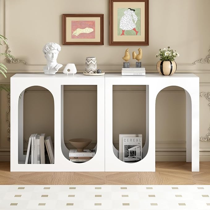 Bookshelf, Modular Storage Shelves Entryway Console Table Organizer - Image 7