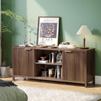 VINGLI 57.8" Fluted TV Stand for TVs up to 70 Inch, Mid-Century Modern - Image 6